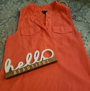 J. Crew Coral Sleeveless Blouse
